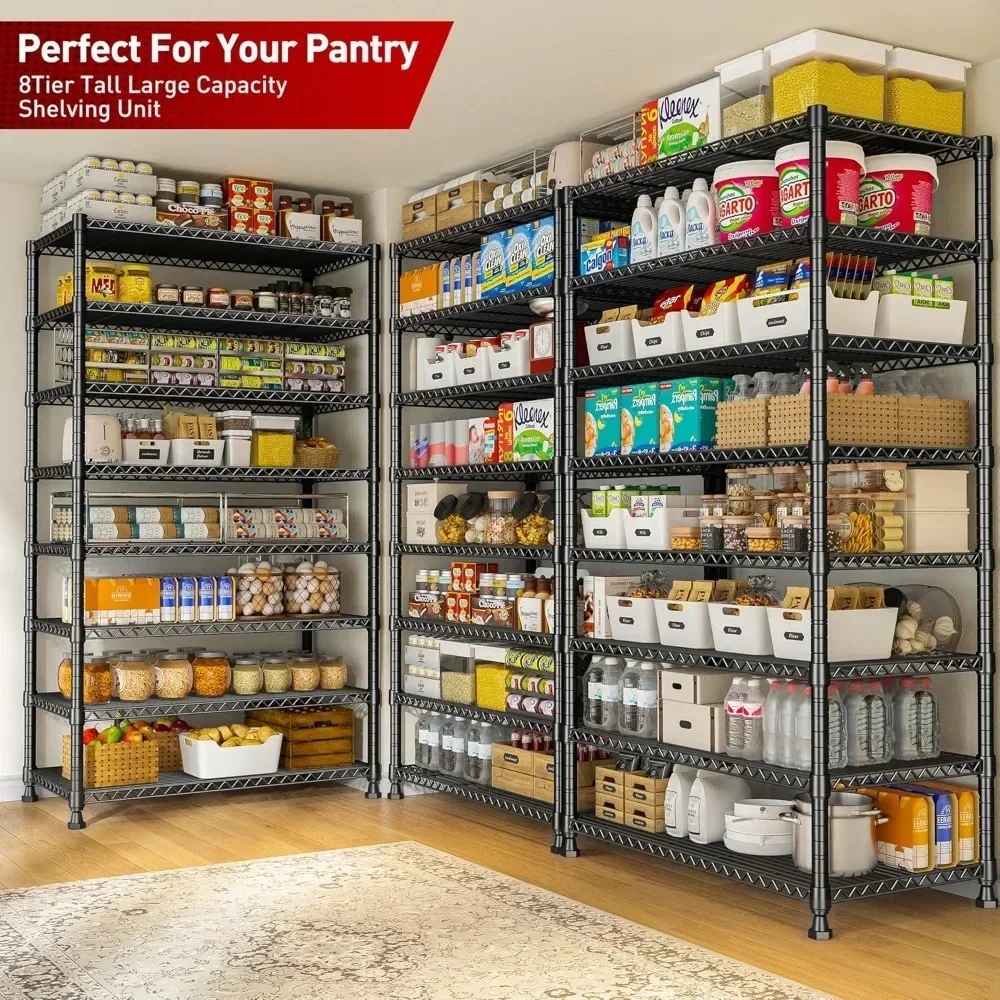Wooden Fashion H Storage Shelves Tall Wire Shelving Unit Storage Shelves For Laundry Pantry Kitchen