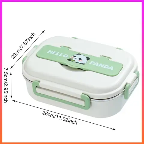 Bento Box per conservazione del calore in acciaio inossidabile Cassaforte per microonde 2/4/5 griglie Contenitore per alimenti portatile Panda per picnic scolastico per bambini