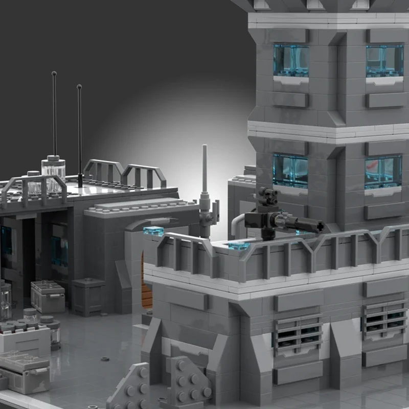verfijnde aangepaste ster film verdedigingsgronden diorama bakstenen iconische gevechtsbasis scène blokken Sci-Fi architectuur display moc