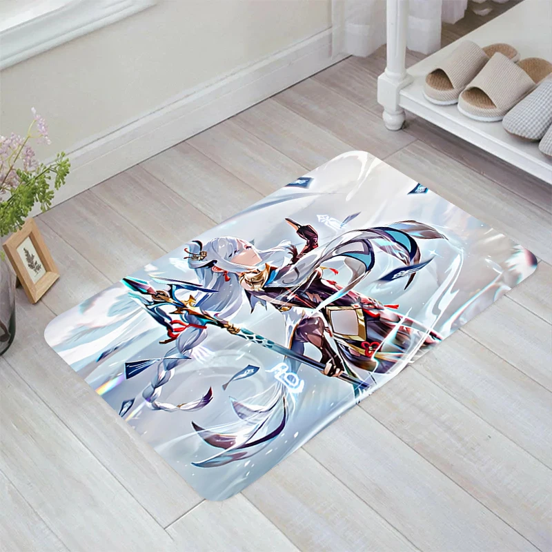 

Genshin Impact Shenhe Floor Mat Room Mats Rugs Kitchen Rug Home Carpets Doormat Entrance Door Balcony Foot Carpet Bathroom Bath