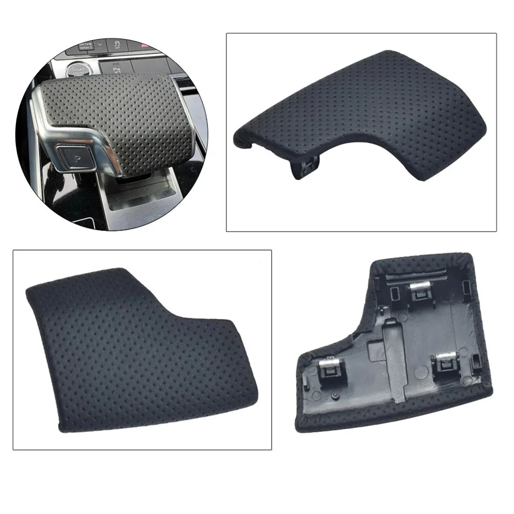Center Console Trim Gear Shift Knob Cover Car Interior Upgrade Plush Suede Accents Perforated Leather Insert Carbon Fiber Print