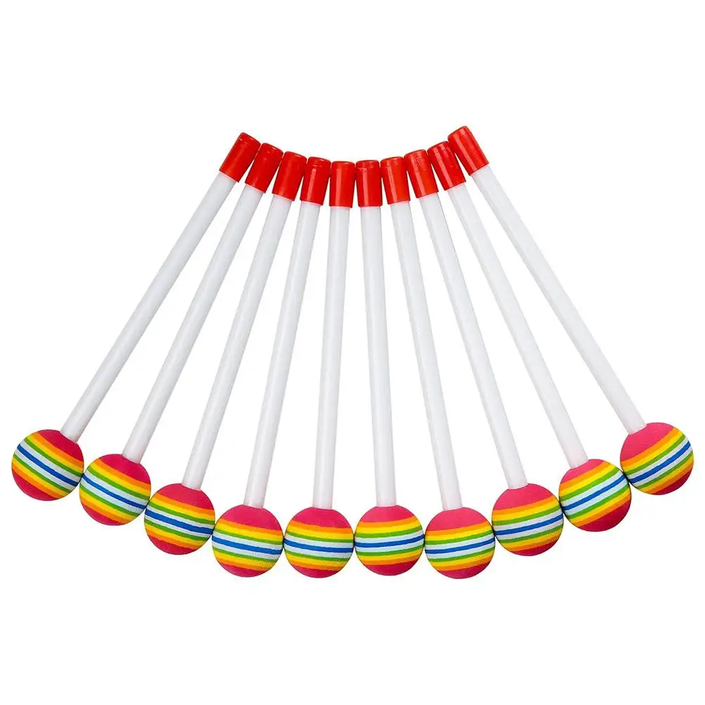

10pcs Rainbow Drumsticks Musical Instrument Percussion EVA Bell Mallets Kids Adults Long Portable Safe Creative