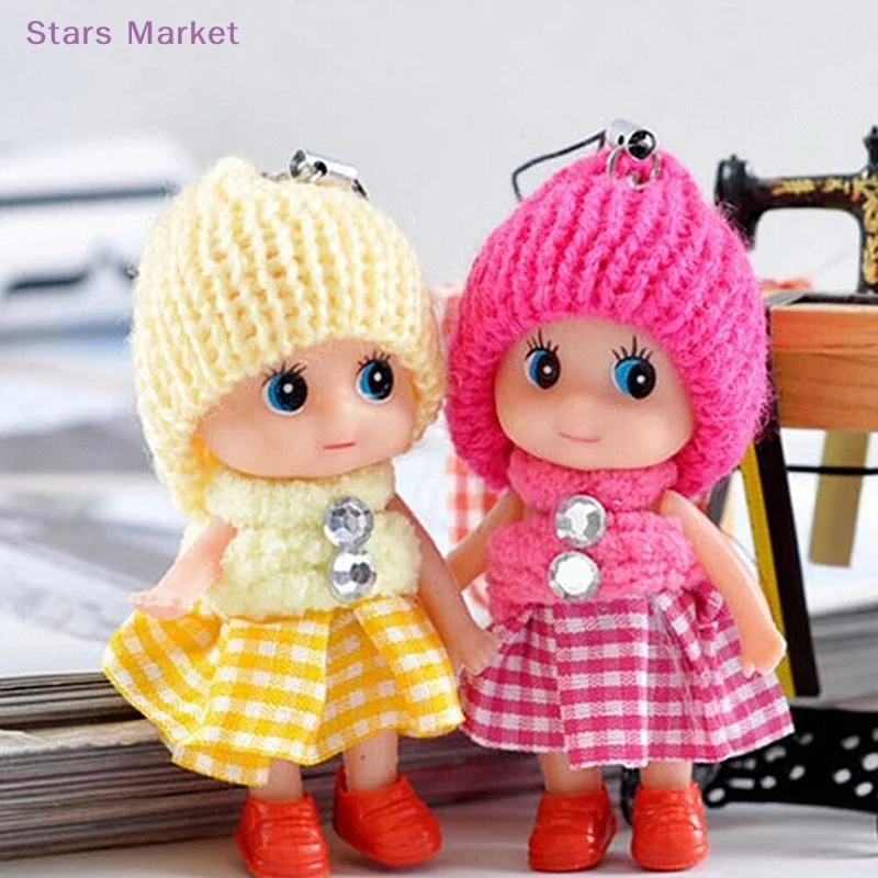 New 1PC Cute Fashion Kids Plush Dolls Keychain Soft Stuffed Toys Keyring Mini Plush Animals Key Chain Baby For Girls Women