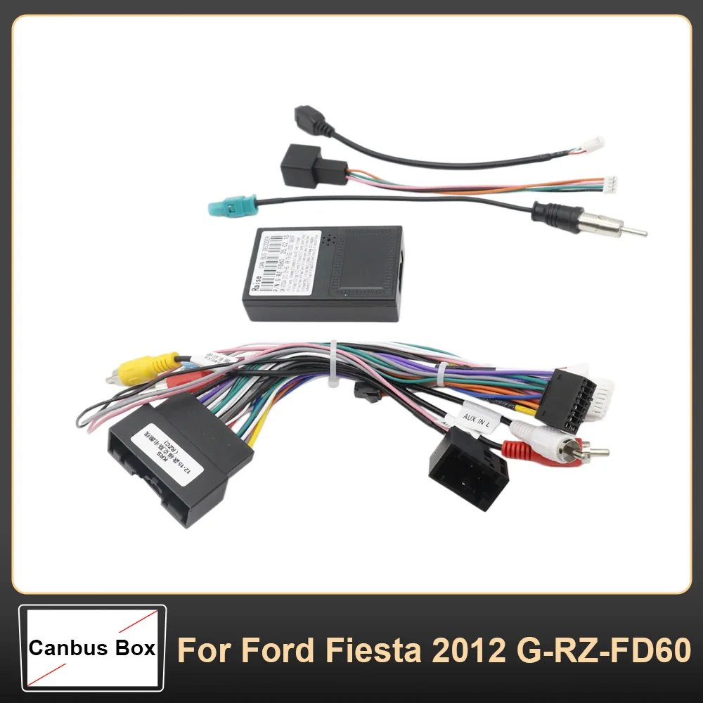 

16Pin Android Radio Wiring Harness Power Cable G-RZ-FD60 Canbus Decoder For Ford Focus Mk3 Fiesta 2012 Edge Tourneo Courier