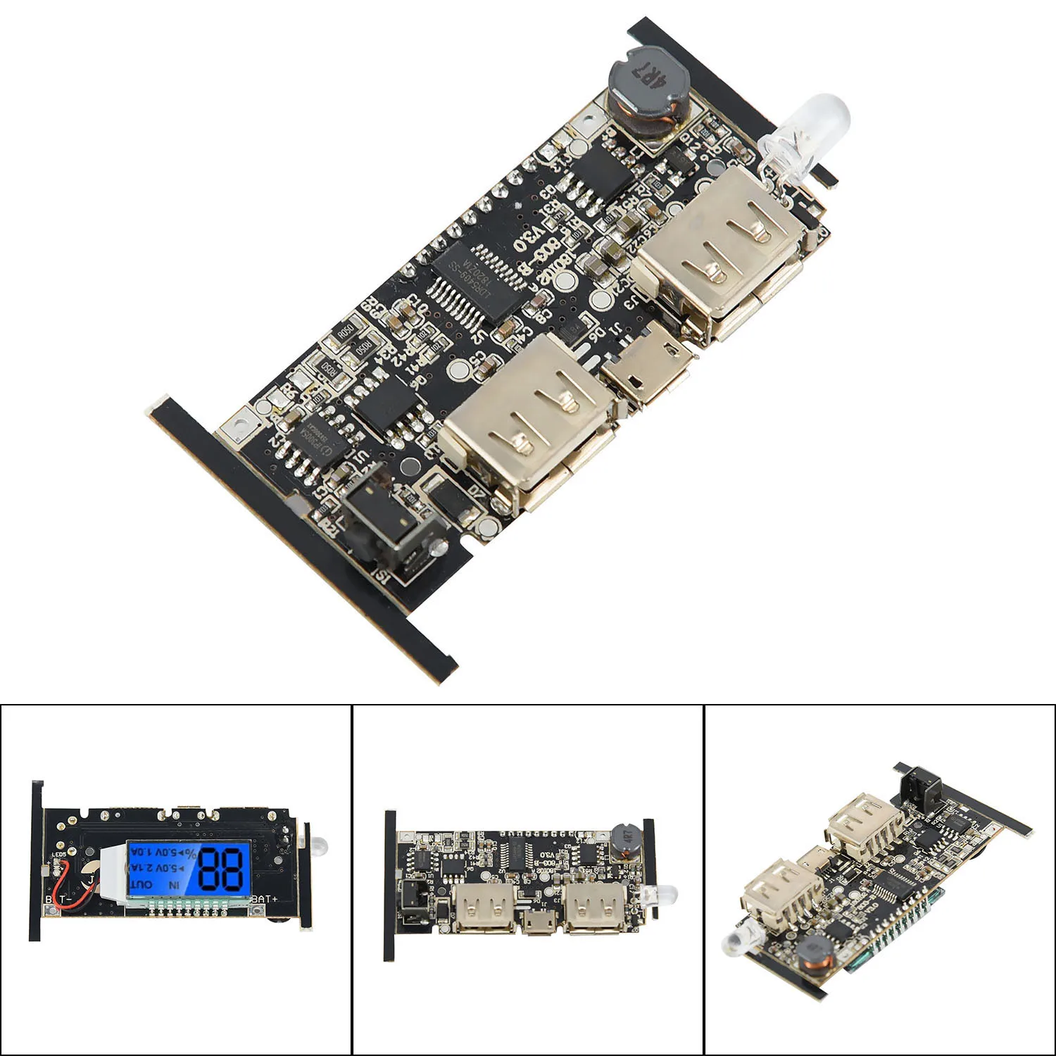 Circuit PCB Motherboard Protection Power Bank Charger Module Board DIY 57* 28mm Automatic Dual USB5V 1A Mobile