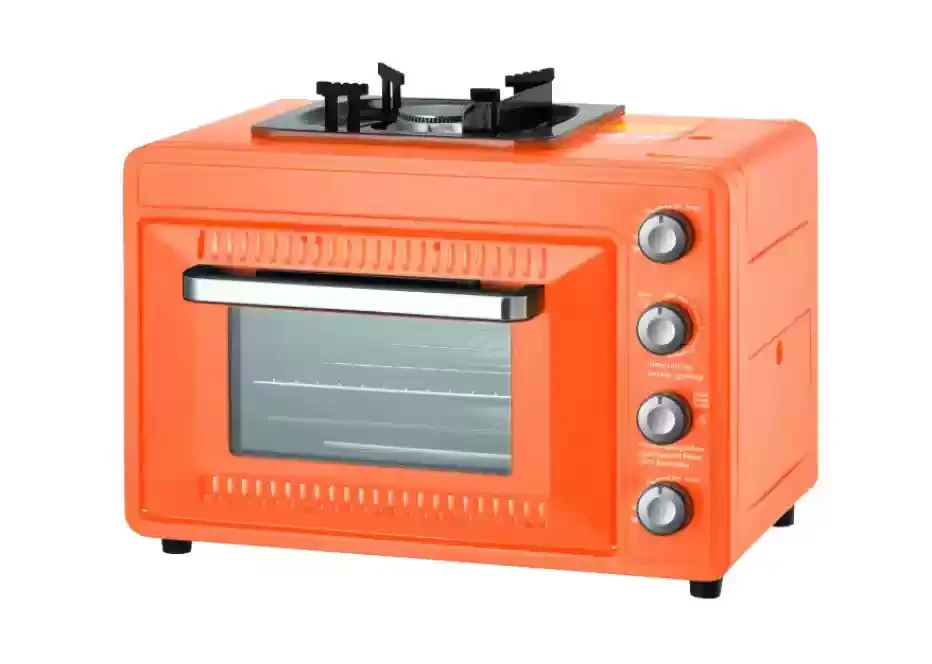 Draagbare winddichte buitenoven voor 5-8 personen, grote capaciteit voor bakken, frituren, grillen en stoven, geïntegreerd.
