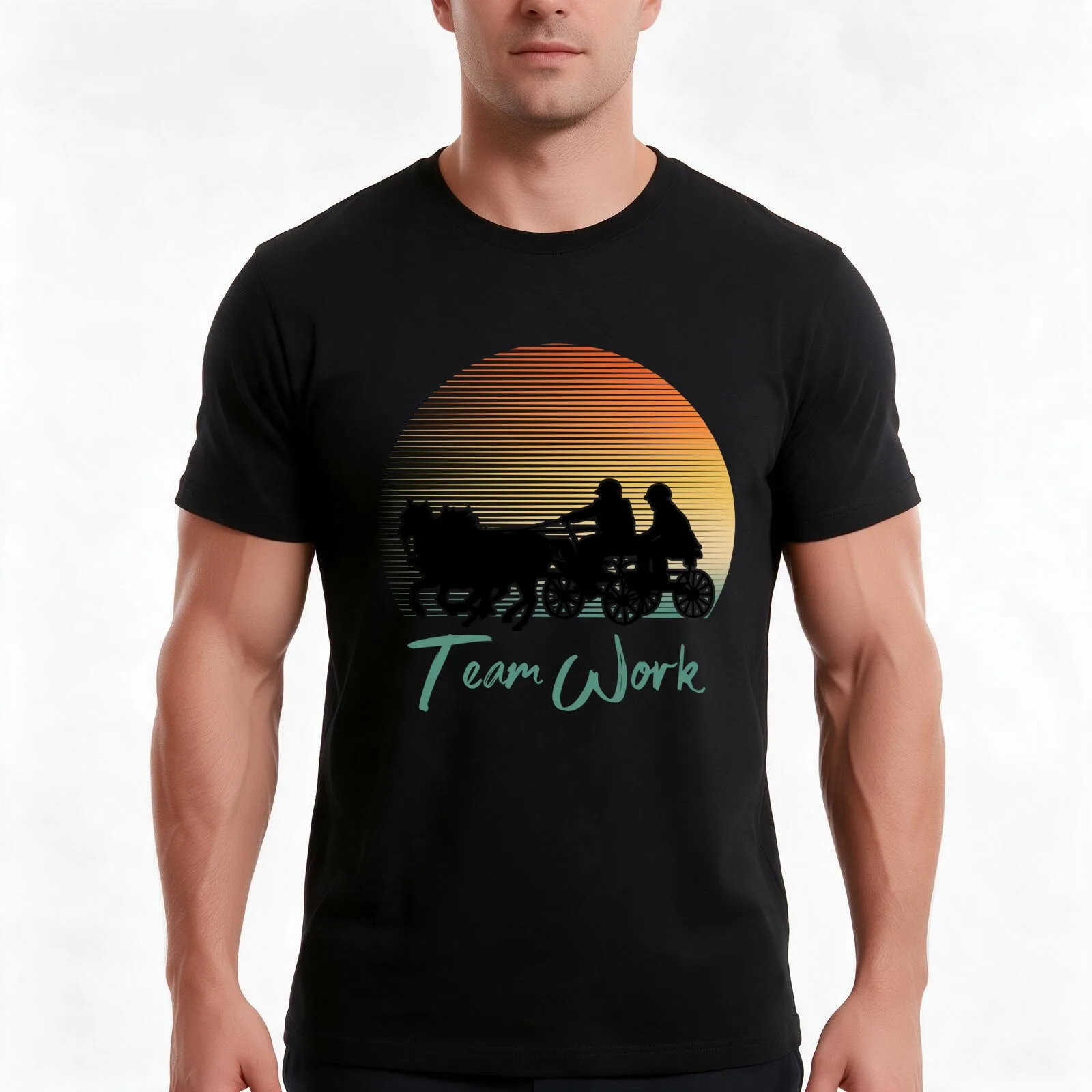 Combined Driving Marathon Obstacles Equestrian Sports T-Shirt, Summer Casual Cotton Tee, Oversized Streetwear Tops, 100% Cotton
