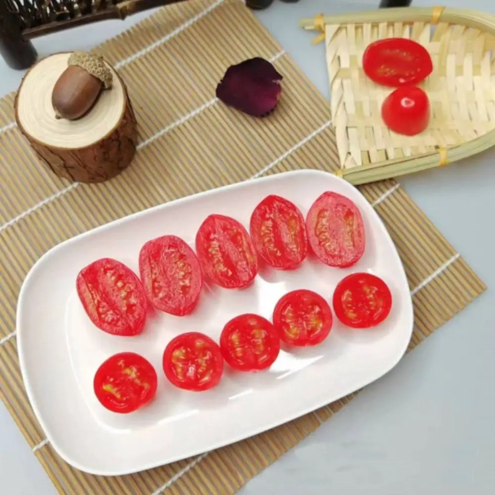 

4PCS Vegetable Artificial Cherry Tomato Decorative Props Food Model Fake Tomato Realistic Lifelike Simulation Fruit Home Decor