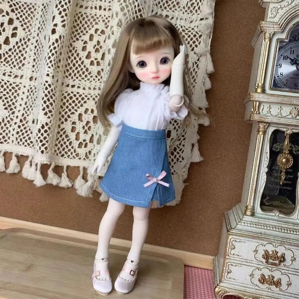 Chemisier blanc à manches longues/courtes, mignon, accessoires de mode, pantalons citrouille, vêtements faits à la main pour poupées 1/6 BJD 30cm