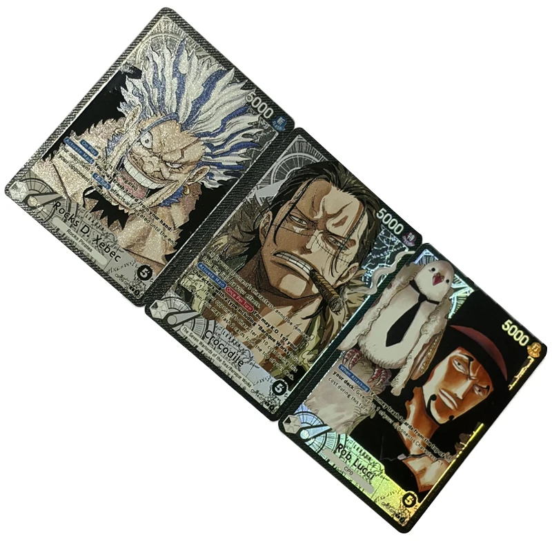 ONE PIECE OPCG Rob Lucci Homemade English Anime Collection Card New Crocodile Rocks D. Xebec High Definition Card DIY Toys Gift view 5