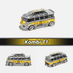 In Stock LMLF1:64 Kombi T1 Yellow Flash 23# Raw Silver Chase Diecast Diorama Car Model Collection Miniature Toys