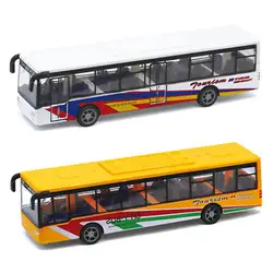 Pull Back Car Mini Model Miniature Alloy Simulation Bus Desktop Decor Kids Collectible Toy Size Bus Toy