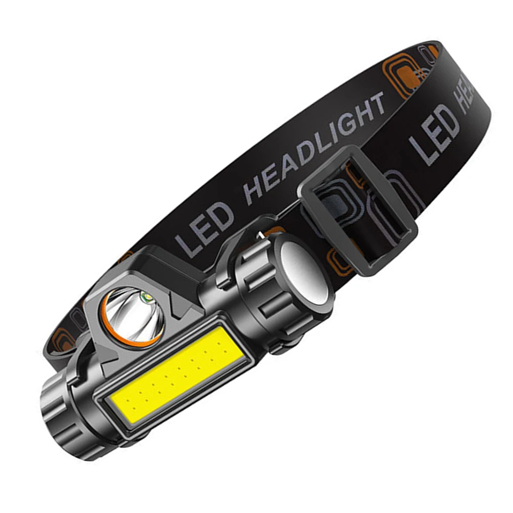 المحمولة XPE + COB رئيس ضوء 150LM 400mAh LED مصابيح العمل قابل للتعديل مايكرو USB قابلة للشحن IPX4 مقاوم للماء للأنشطة الخارجية