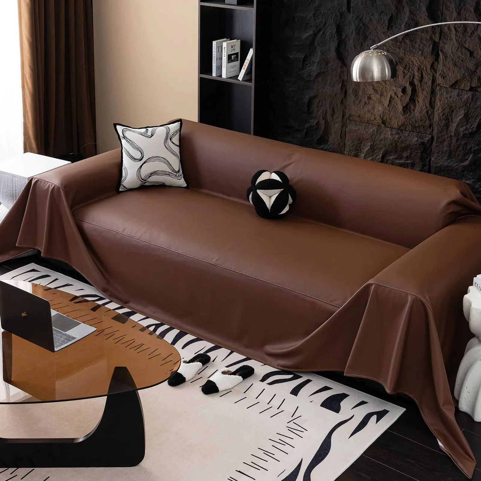 Waterproof Thick PU Leather Sofa Covers for Sectional Sofa Luxury Couch Cover for Dogs Loveseat Covers Futon Cover