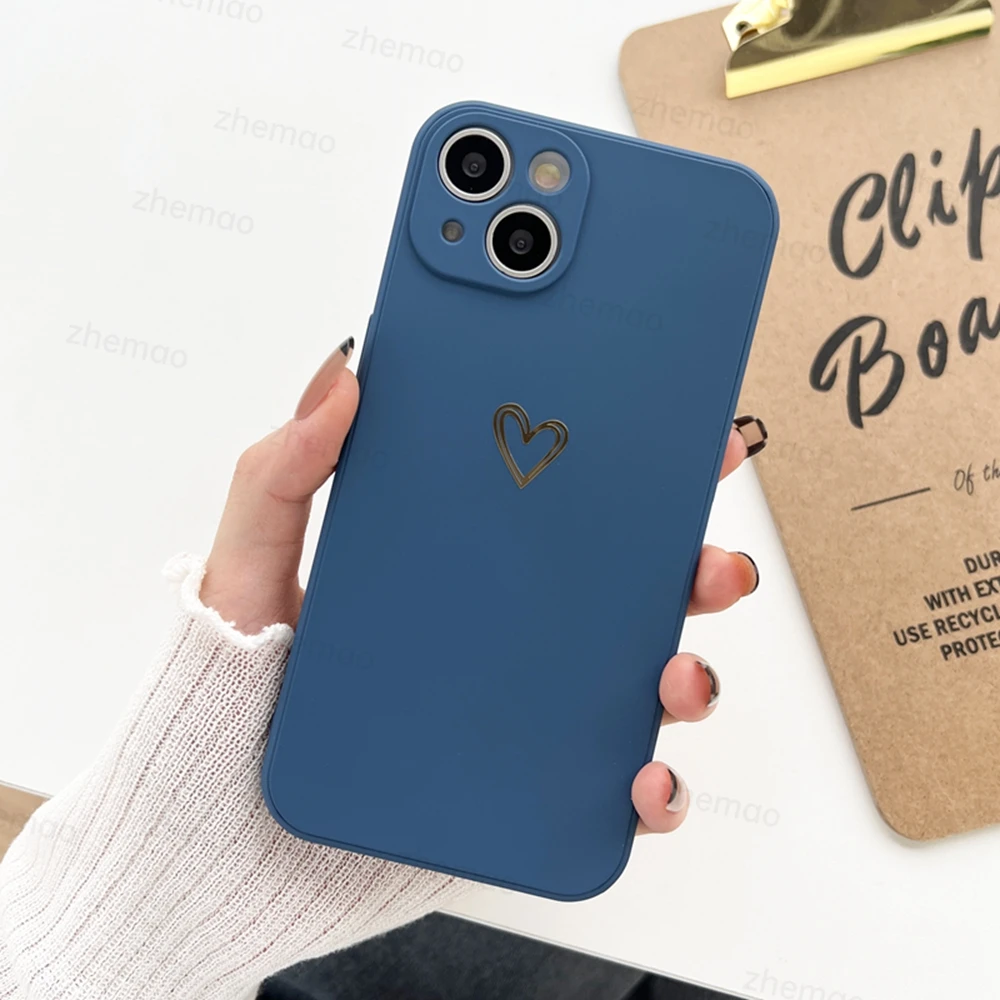Luxus Flüssigsilikon Liebe Herz Handyhülle für Samsung Galaxy A73 A21S A72 A71 A31 A51 A33 A41 A50 A70 A13 Soft Cover – Detail 17