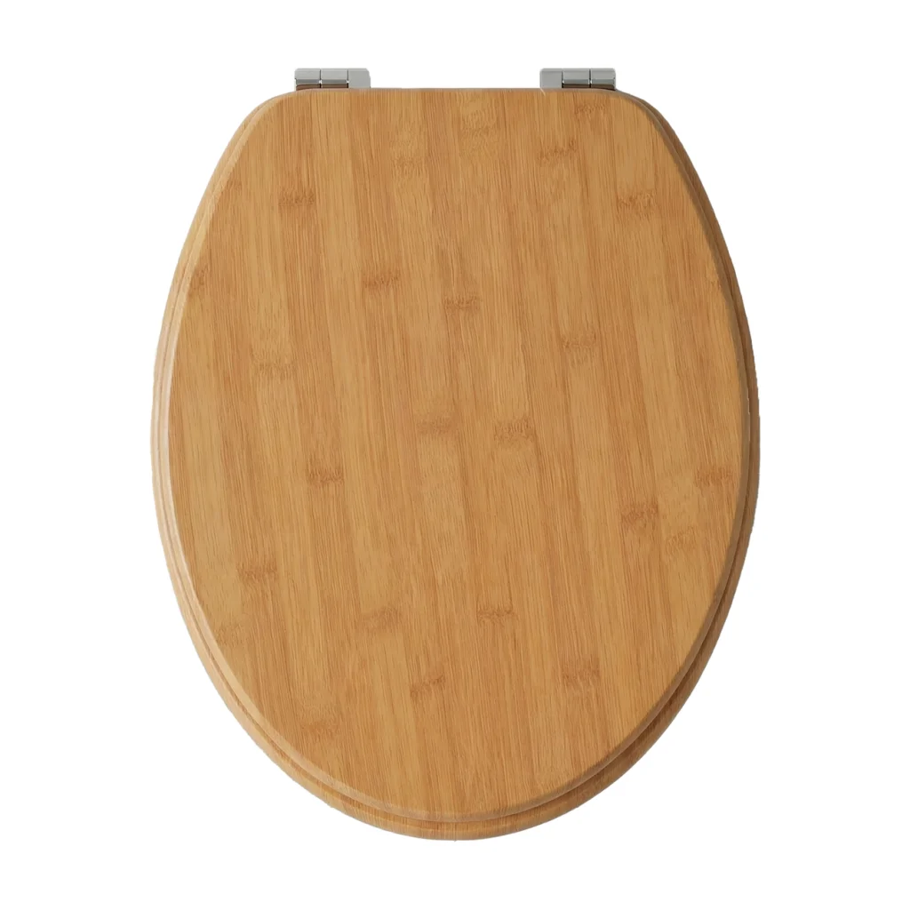Sainos MDF WC-Sitz mit Absenkautomatik, ovaler Universal-Toilettensitz mit Metallgelenken und einer Tragfähigkeit bis zu 190 kg.