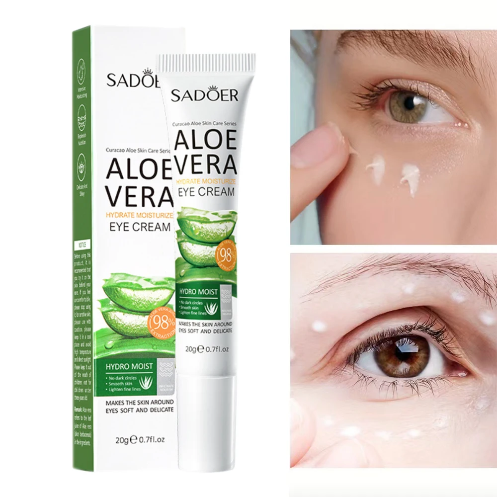 Aloe Vera Gel Eye Cream Crema Para  Ojeras Y Bolsas En Los Ojos Contour Des Yeux Anti Cernes Wallen Onder Ogen Verwijderen