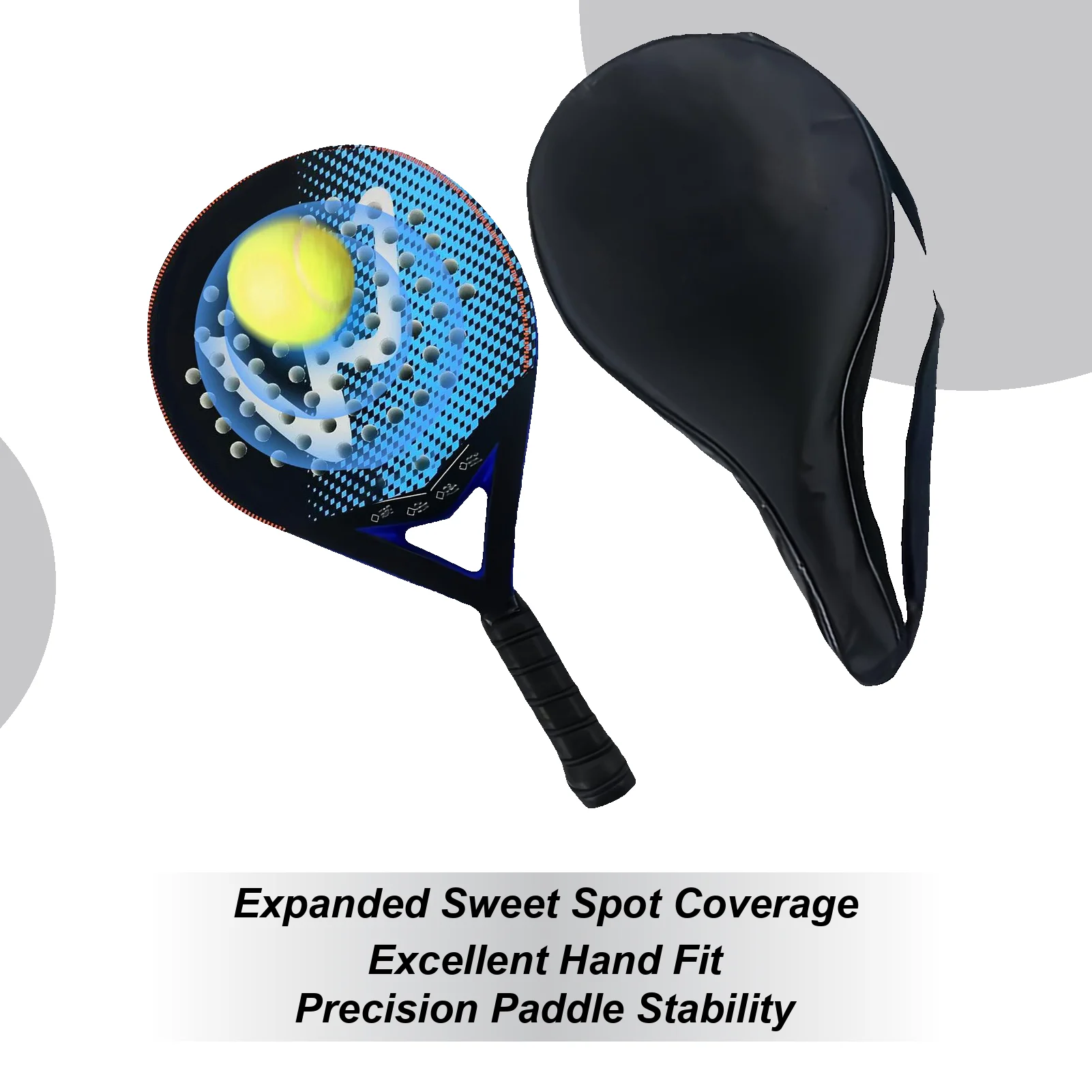 

Pickleball Весло из углеродного волокна Весло Pickleball Весло из углеродного волокна Эргономичная ручка с сумкой для хранения для начинающих