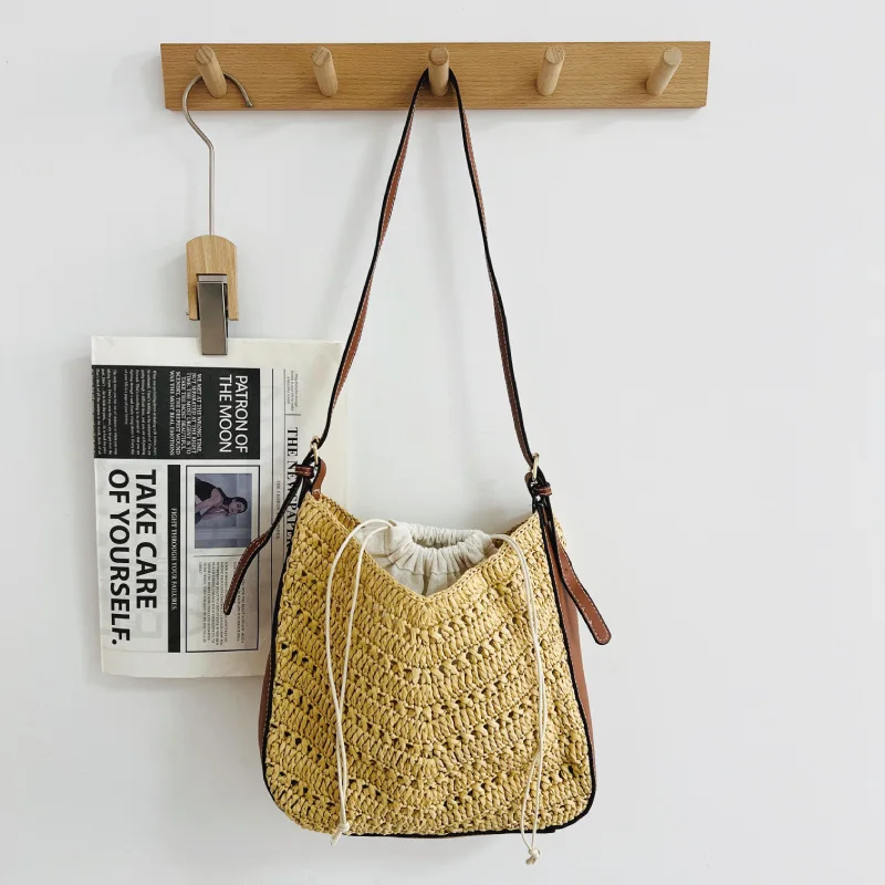 

Summer New Retro Beach Vacation Photography Woven Bag Casual Commute Ladies Bag Versatile Handbag Grass Weave Shoulder Bag