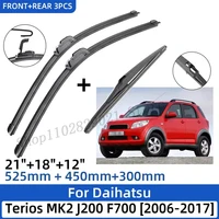 3 uds para Daihatsu Terios MK2 J200 F700 2006-2017 limpiaparabrisas delantero trasero parabrisas ventana cortador Accesorios