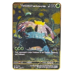 Tarjeta de Pokémon de Metal con letras de Pokémon, Pikachu Vmax Mewtwo Gx Charizard Vstar, naipes de hierro dorado, juegos de Anime, juguetes, regalos para niños