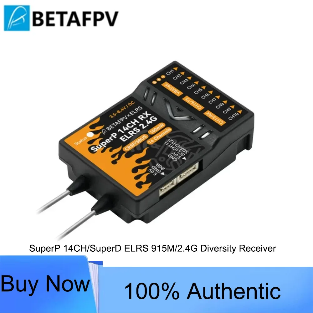 BETAFPV 915M 2.4G ELRS Diversity Receiver SuperP 14CH SuperD for RC Model Multirotor Fixed Wing FPV Racing Drone Parts