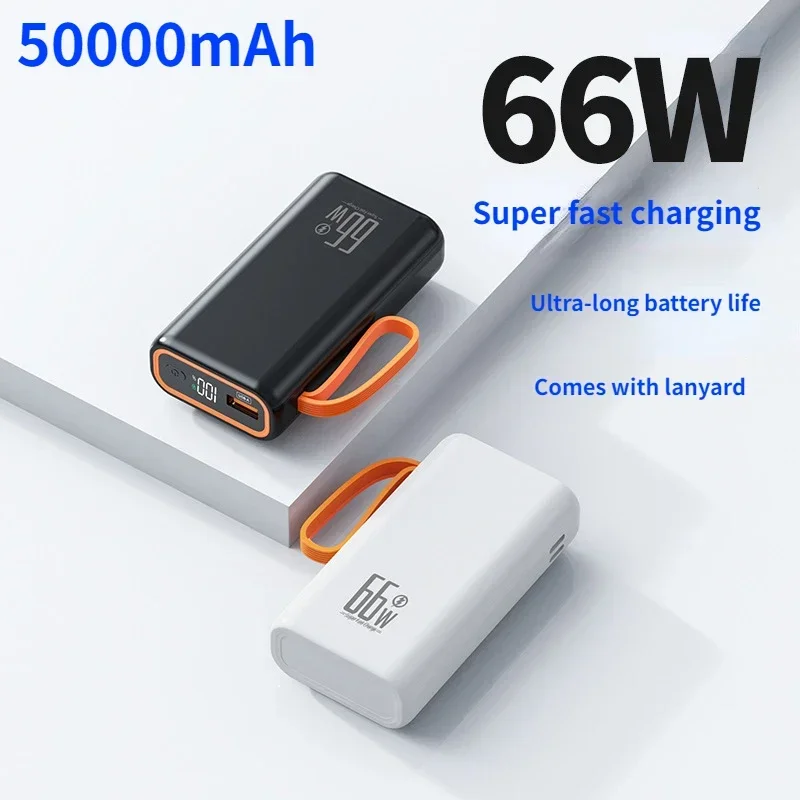 

New 50000mAh Portable Power Bank 66W Super Fast Charging External Battery Charger for Huawei IPhone Xiaomi Samsung