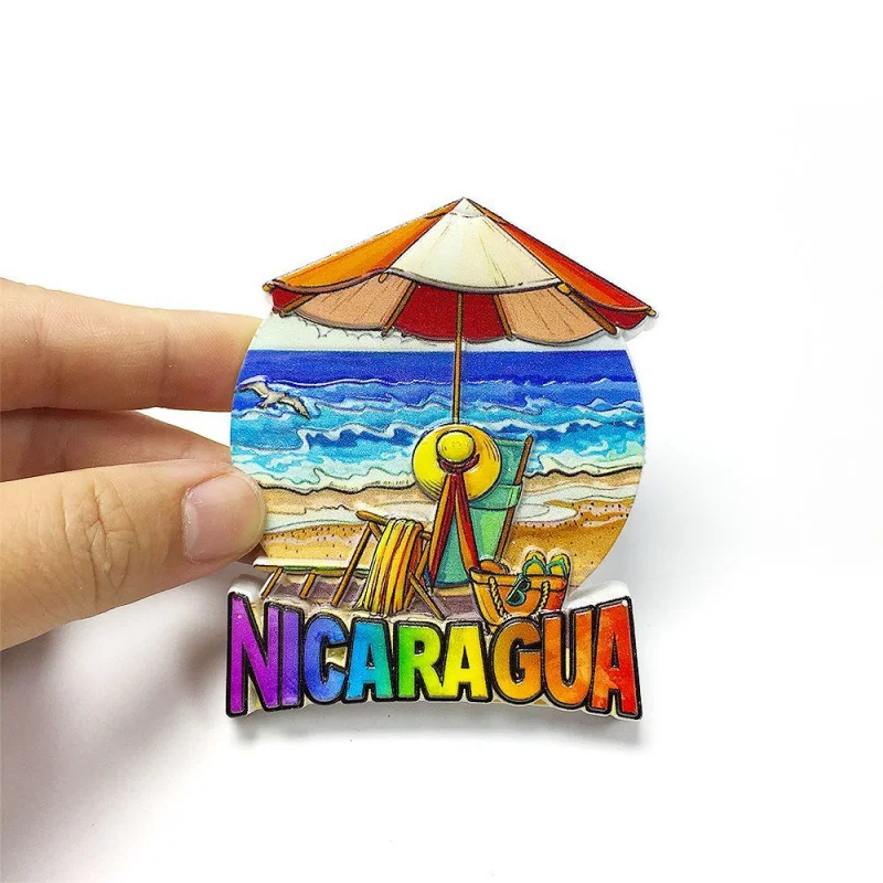 Nicaragua 3D Magnetic Refrigerator Magnet Personalized Creative Beach Vacation Travel Souvenir Cultural Home Decorations