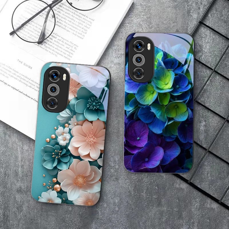 Picture 7: Purple tulip pattern For Motorola Moto G 14 22 24 34 35 45 54 55 75 84 85 Stylus Edge 30 40 Neo 50 Ultra Play glass phone case
