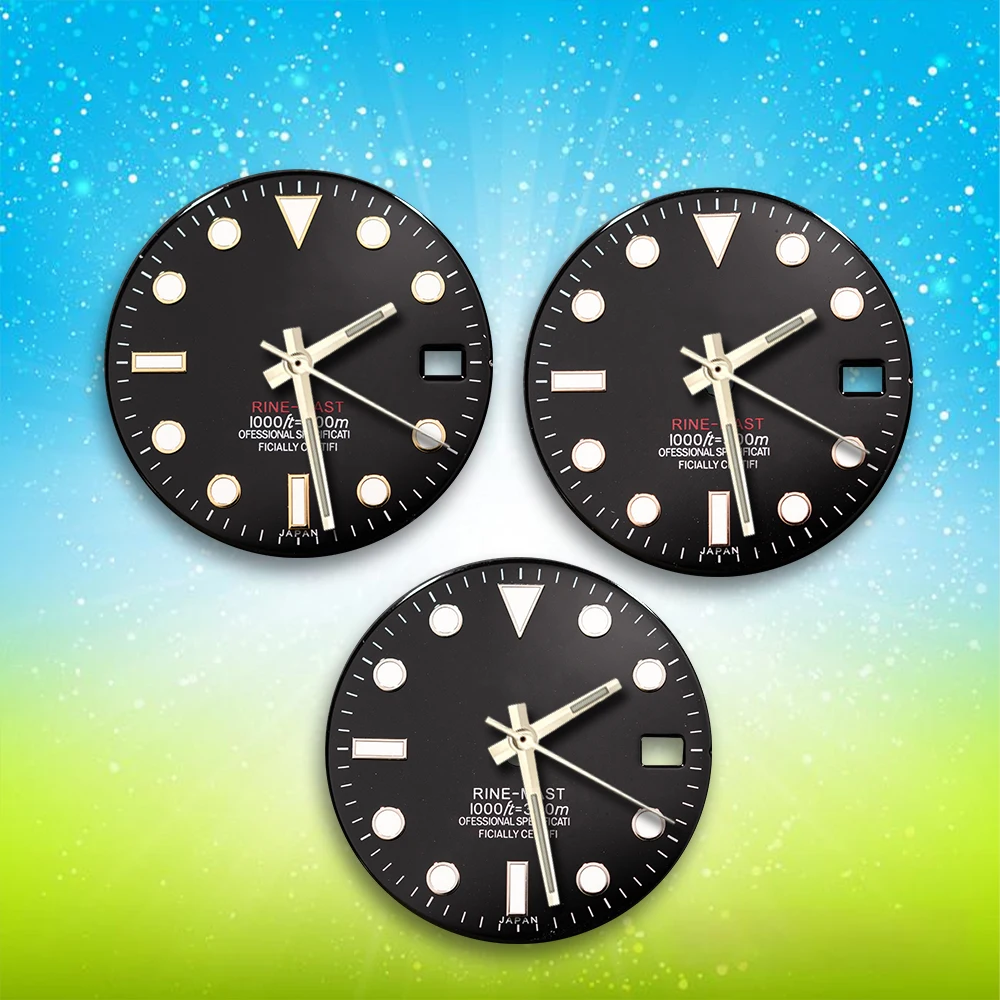 

Новый 28,5 мм S логотип SUB Diver NH35 циферблат без стрелок подходит для механизма NH36 зеленый светящийся матовый циферблат модификация часов аксессуары ﻿