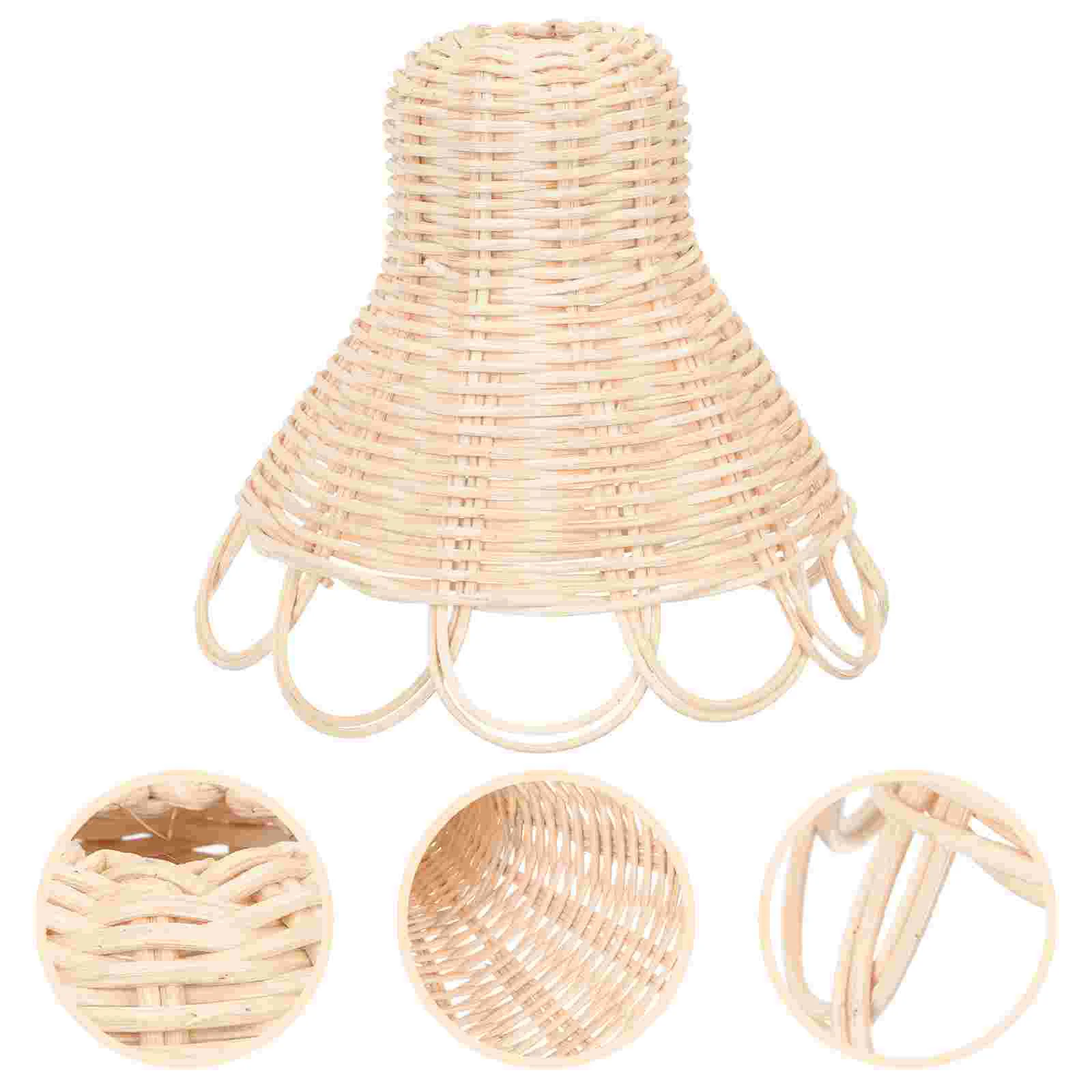 Indoor Light Cover Western Lamp Shades Modern Style Lightbulbs Lampshade Rattan Woven Lampshades for Hotel Boho