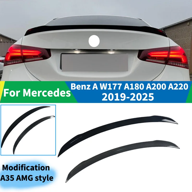 

For Mercedes Benz A W177 A180 A200 A220 2019-2025 Rear Trunk Spoiler Wing Lip Rear Roof Wing Diffuser Modification A35 AMG Style