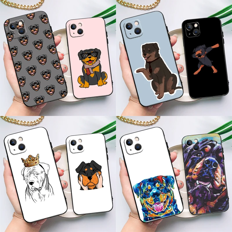 حافظة كلب كرتونية Rottweiler لهاتف OnePlus Nord 5 CE 2 3 4 Lite N20 N30 OnePlus 13T 13R 12R 9 10 Pro 11 12 13 15 #1