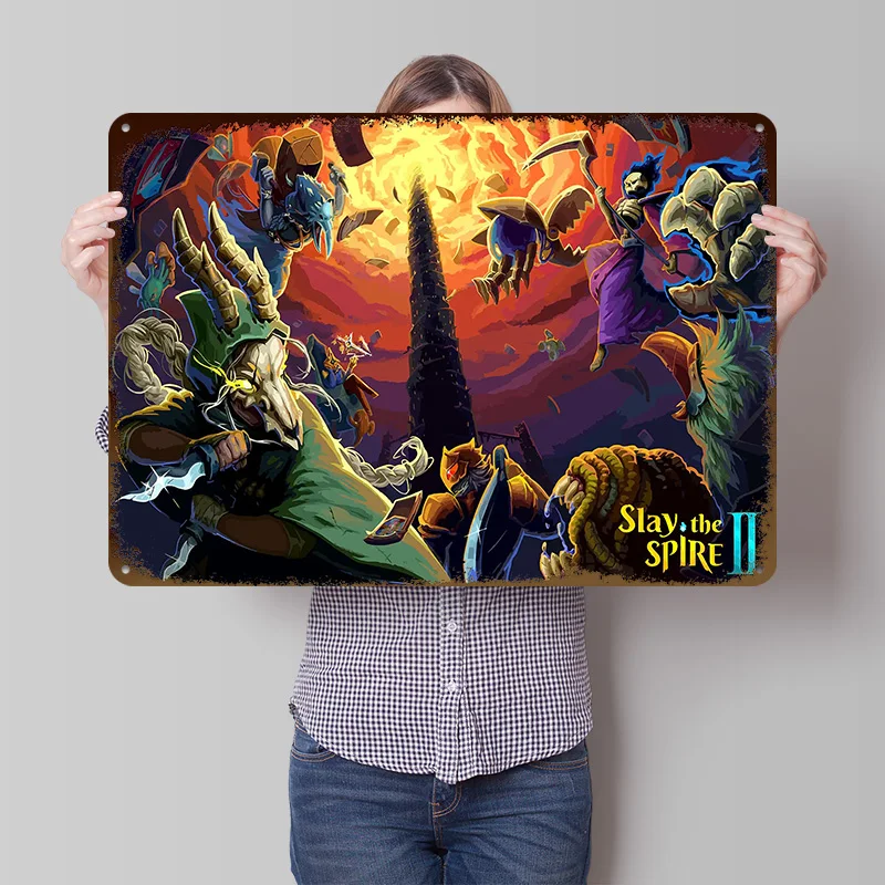 Slay the Spire II Landscape Game Art 3D Texture Printed Poster Customized Wall Art Vintage Metal Tin Signs for Home Decorations