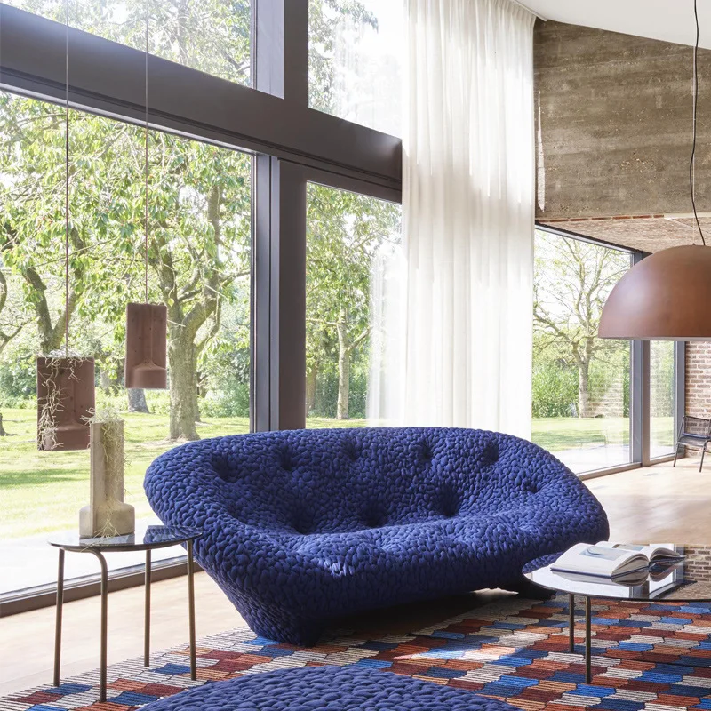 

Shell sofa curved fabric living room ins Internet celebrity designer three people