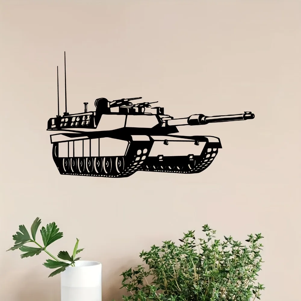 CIFBUY Metal Wall Art, 2D Flat Dynamic Tank Iron Hanging Sculpture, Rustproof Weatherproof Military Wall Ornament