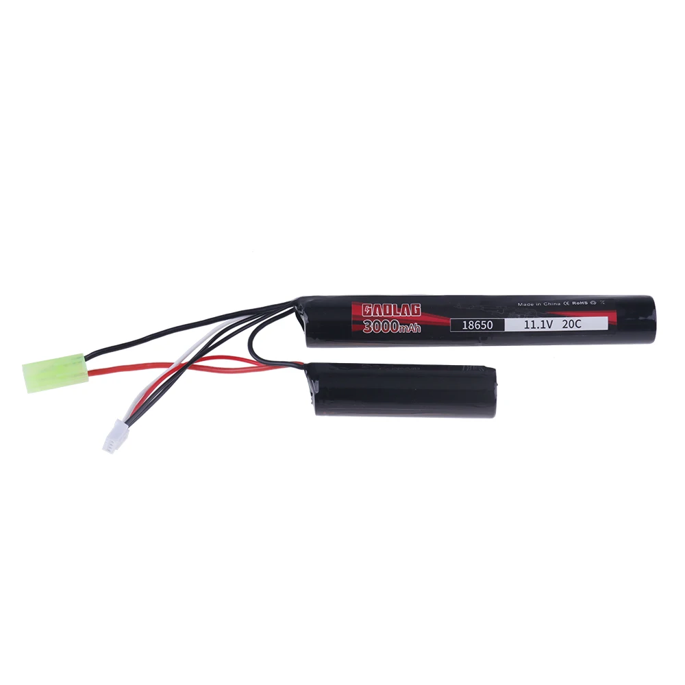 Bateria Mini Airsoft Gun, Bateria Lipo RC, Modelo AKKU, 11.1V, 3000mAh, 20C, 2 células