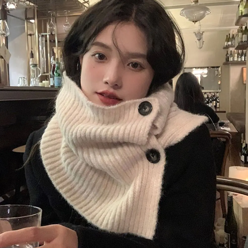 Knitted Fake Collar Scarf Women Warm Turtleneck Neck Warmer Detachable Winter Windproof Scarf