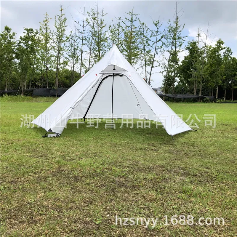 Mountain Cow Tower Hexagonal Rodless Portable Camping Big Pyramid Tent Multi Person Ultra Light Outdoor Equipment Camping