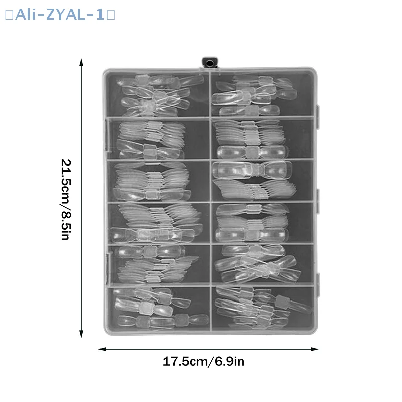 【ZYAL-1】أظافر مزدوجة الأطراف بأشكال مزدوجة 240 قطعة/صندوق قوالب تمديد نعش مربعة قابلة لإعادة الاستخدام نصائح منشئ الجل لصالونات الأظافر