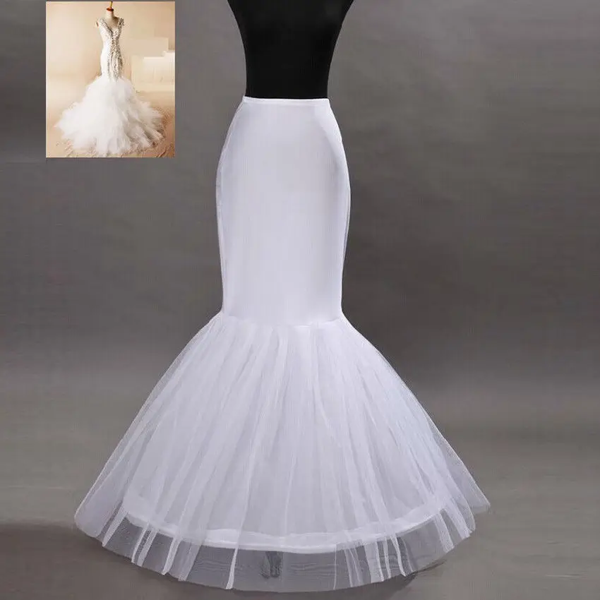 Mermaid Petticoat 1 Hoop Bone Elastic Wedding Crinoline Trumpet Bridal Petticoat 2019