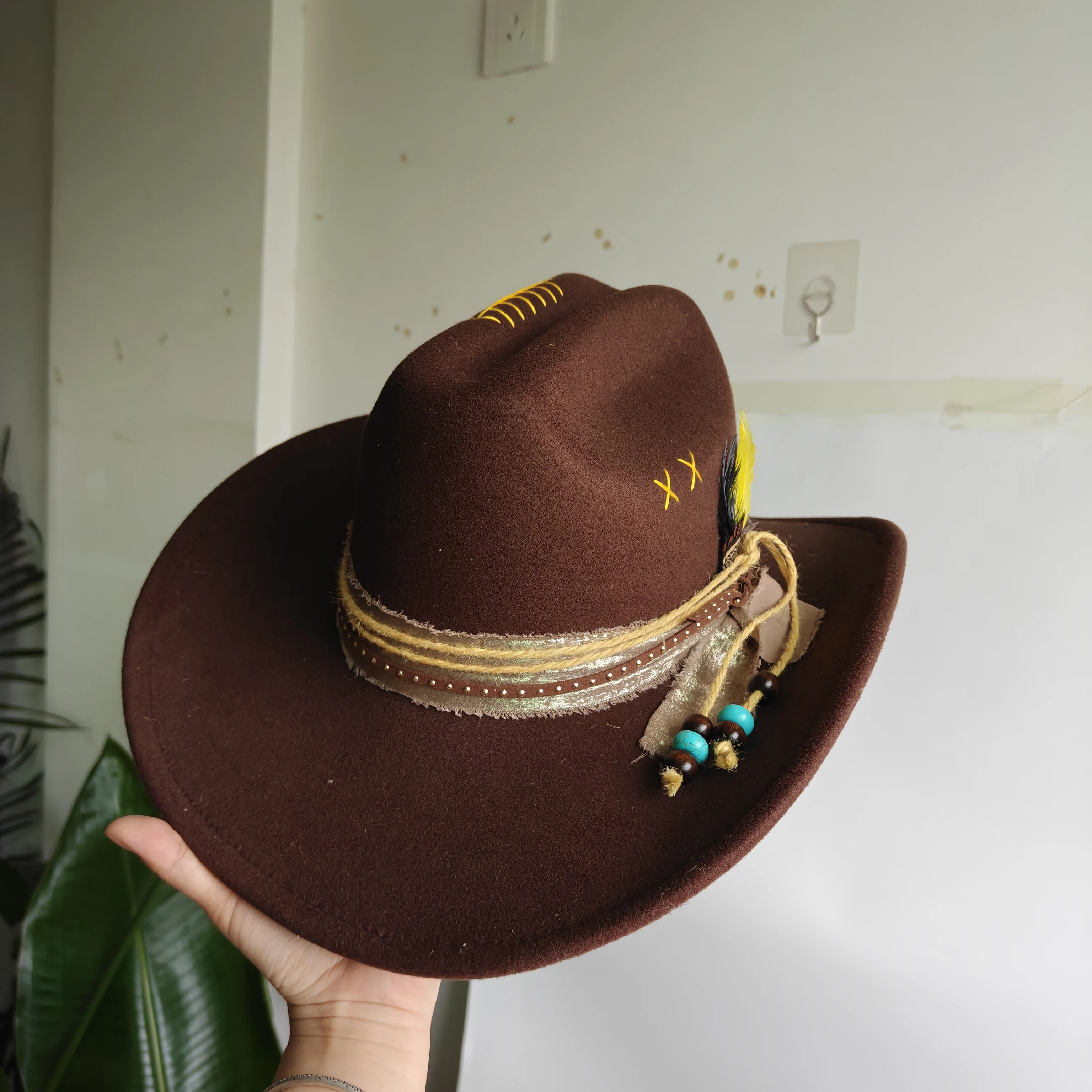 1pcs Handmade Western Cowboy hat special hat gift beach hat Cattleman girl party hat stage hat wholesale Cattleman knight hat