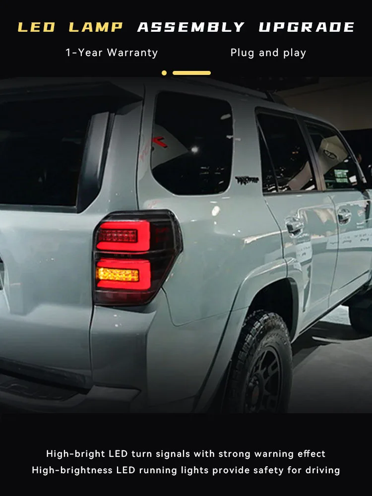 Taillights For Toyota 4Runner 2014-2021 Bright LED Bulbs Dynamic Auto Rear Light Assembly Bifocal Lens Tail Lamp Accessories