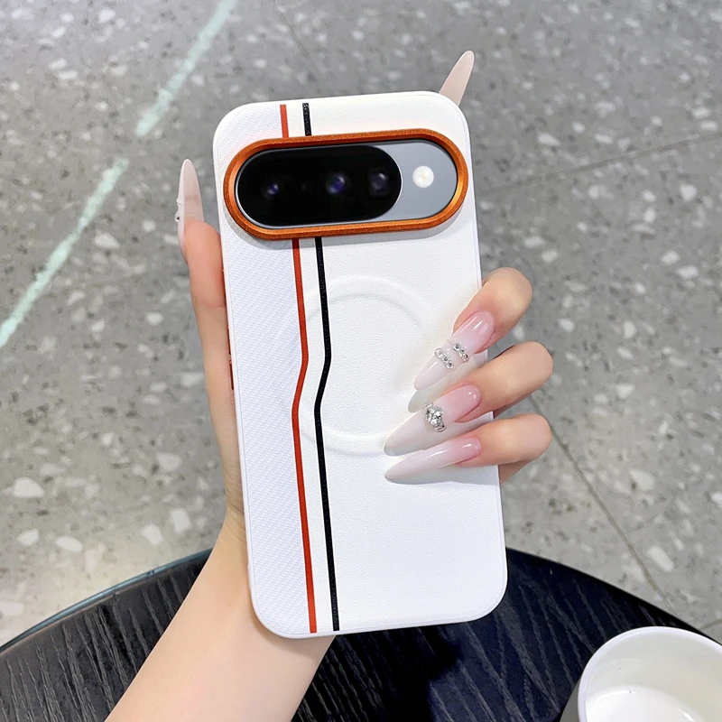 For Google Pixel 11 Pro XL 11 10 9 Pro XL 5G Case Luxury Leather Magnetic Wireless Charging Skin-Friendly Shockproof Back Cover
