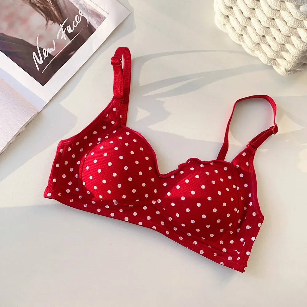 Red Fix Padded Bras Sexy One-Piece Corset Thin Floral Wireless Underwear Push Up Seamless Cozy Lingerie Bralette Soutien Gorge