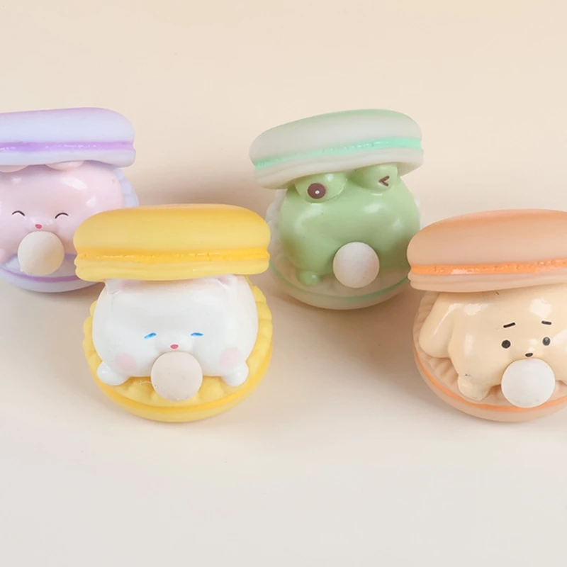 Zachte bubbelburger macaron squeeze speelgoed veilig sensorisch spel angsthulpmiddel