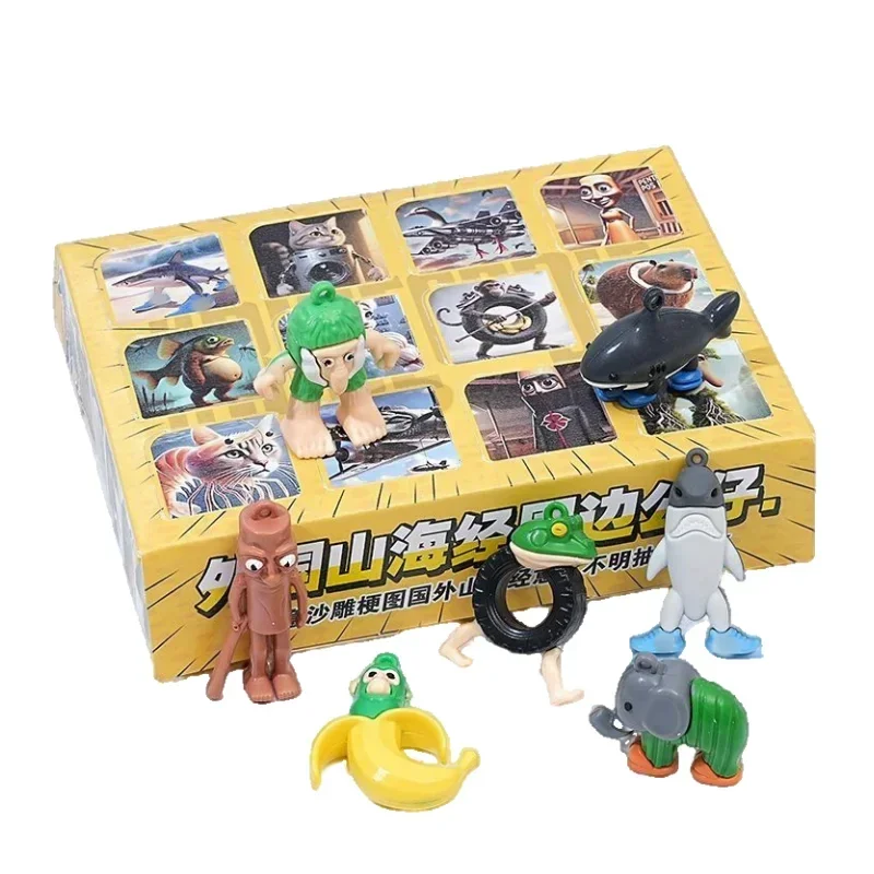 /Hot-New12 قطعة لكمة ونفوز صندوق أعمى Tralalero Tralala Brainrot Tung Sahur مفاجأة صندوق أعمى نموذج لجسم دمى لعبة هدية