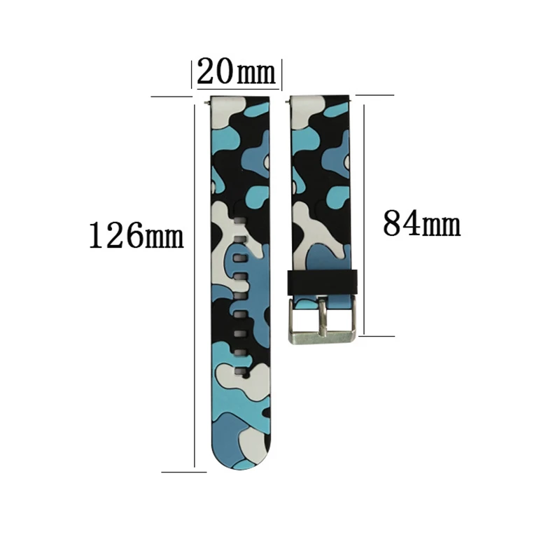 Camo silicone smart wrist For Haylou RS4 LS12 RS4 Plus Ls02 20mm Camo sports silicone men's and women's wrist strap