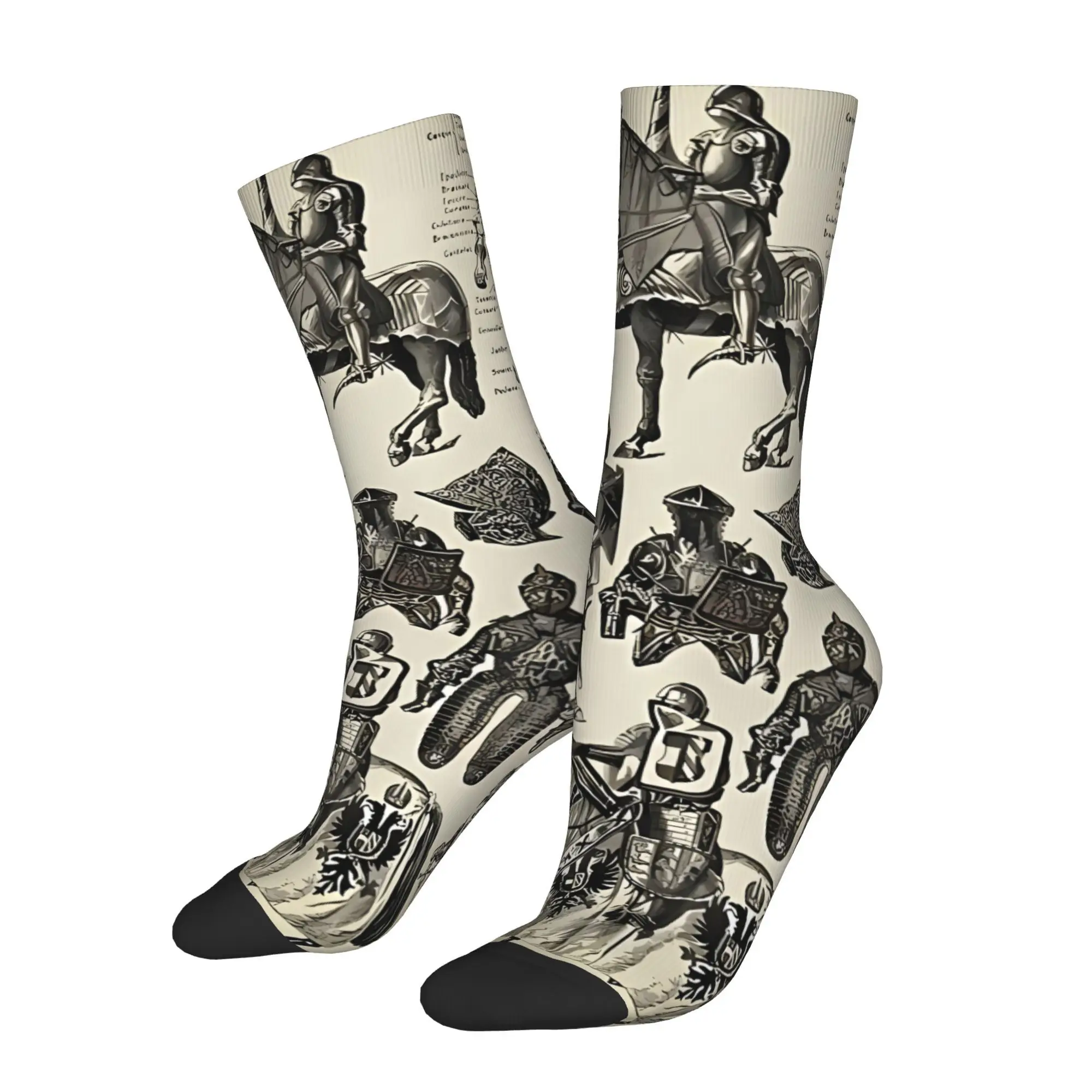 

Средневековые рыцарские носки с принтом, мужские модные полиэстеровые носки