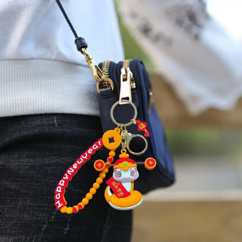 Year Of The Snake Keychain Classic Snake Bag Pendant 2025 Year Of The Snake Keychain Ute Cartoon Snake Year Pendant Key Ring